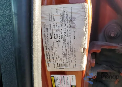 2012 Dodge Journey R/T from USA, damaged, VIN 3C4PDDFGXCT300814